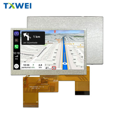 800*480 píxeles LCD TFT de 4,3 pulgadas con interfaz RGB de 24 bits y grados de lumen de 1200 cd/m2