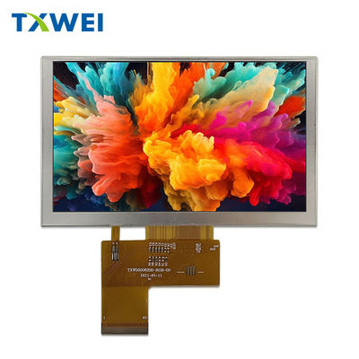 Pantalla LCD de 5 pulgadas 800 * 480 650 nits Brillo Interfaz RGB Pantalla táctil personalizable