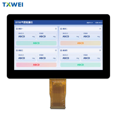Pantalla LCD IPS TFT de 7 pulgadas 1024X600 1000nits Pantalla LVDS de 50 pines para monitores industriales