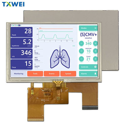 Pantalla LCD personalizada de 5 pulgadas con pantalla de interfaz RGB de alta definición de 800 * 480