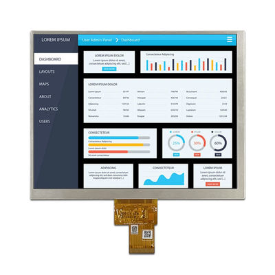 Pantalla LCD de navegación para automóvil IPS de alta definición de 8.0 pulgadas con 1024*768 píxeles y amplio rango de temperatura